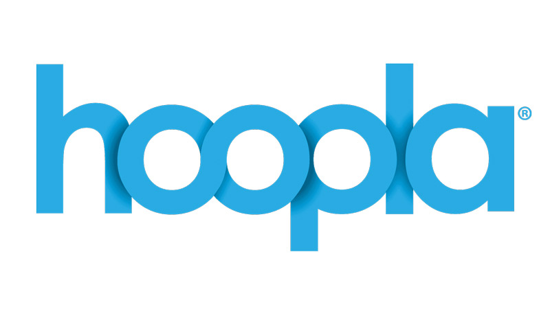 Hoopla, digital media service, logo.
