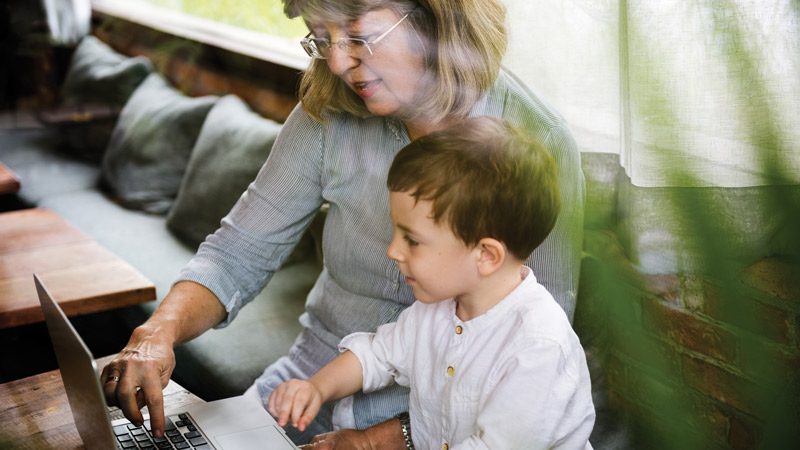 Grandmother and grandson