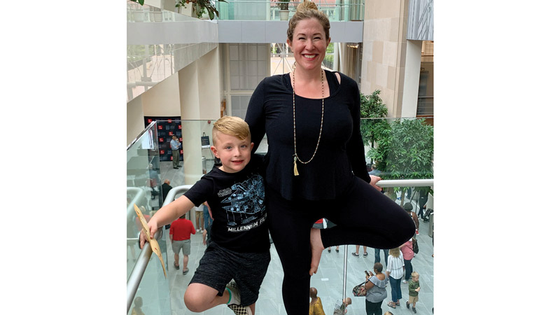 Erin with her son, Dexter (6), at Main Library