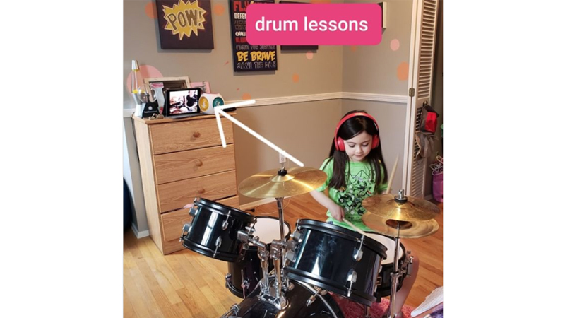 Luna, student of Scott Hafferkampon, on drums